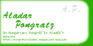 aladar pongratz business card
